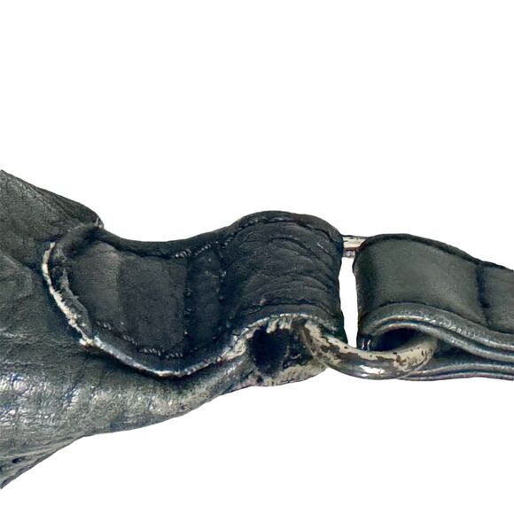 Vintage Fossil 1954 Black‎ Supple Pebbled Leather Shoulder Bag 75082 - Picture 7 of 13